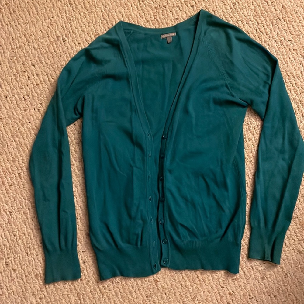 Green Cardigan Sweater Charlotte Rouse Size Large